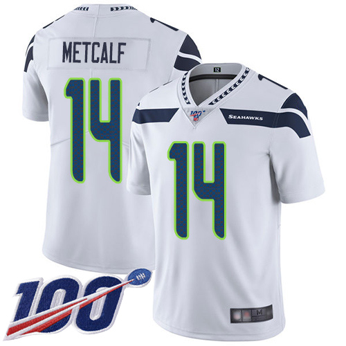 Seattle Seahawks Limited White Men D.K. Metcalf Road Jersey NFL Football #14 100th Season Vapor Untouchable->seattle seahawks->NFL Jersey